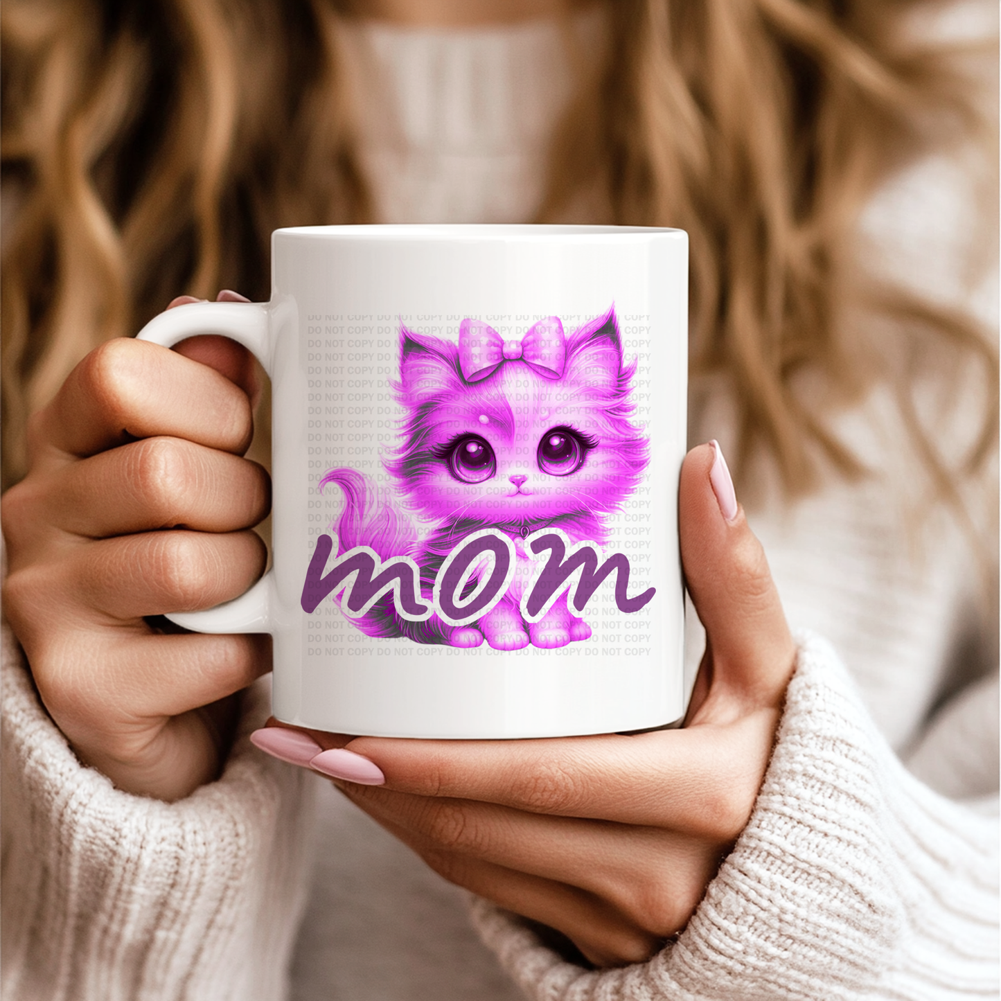 Kawaii Cat Mom Purple - Mug Design