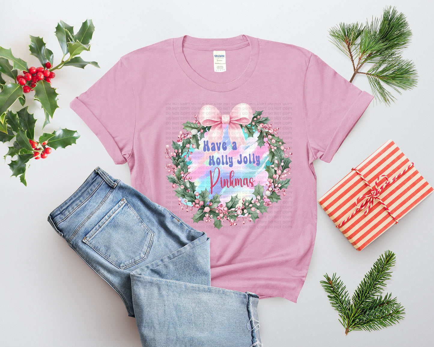 Have A Holly Jolly Pinkmas Christmas Wreath