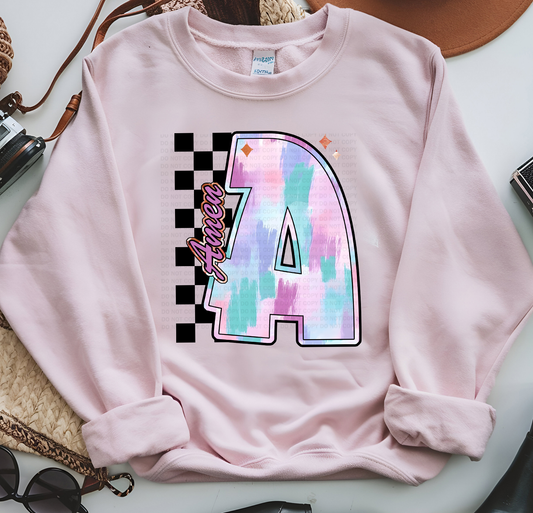 A For Amen Pastel Brushstroke Checker
