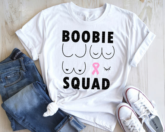 Boobie Squad Awareness Pink Bow
