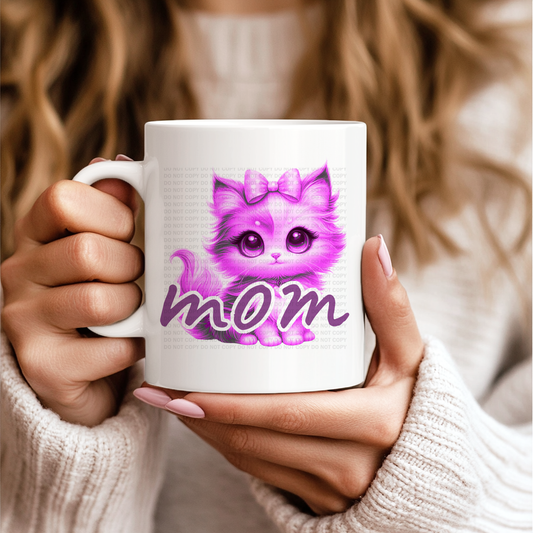 Kawaii Cat Mom Purple