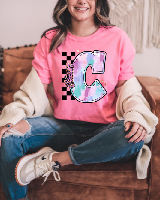 C for Christ Pastel Brushstroke Checker