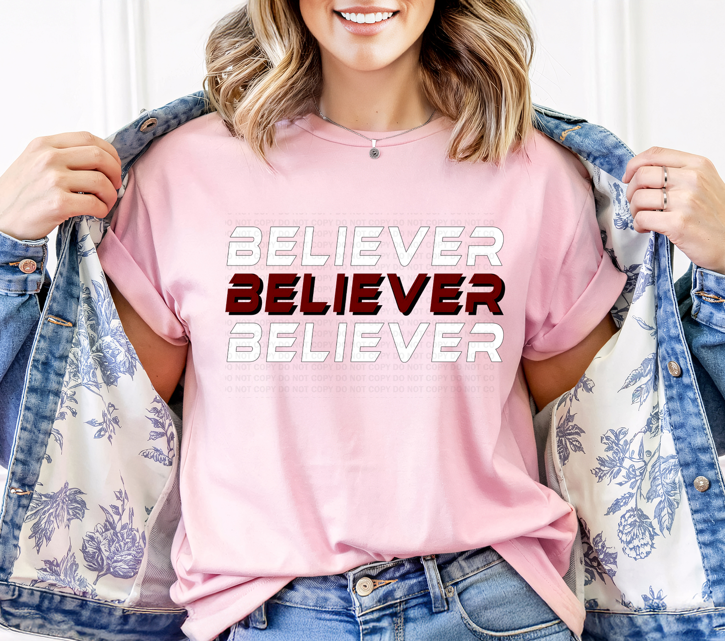 Christian Believer White Red Stacked