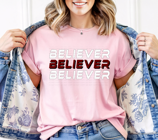 Christian Believer White Red Stacked