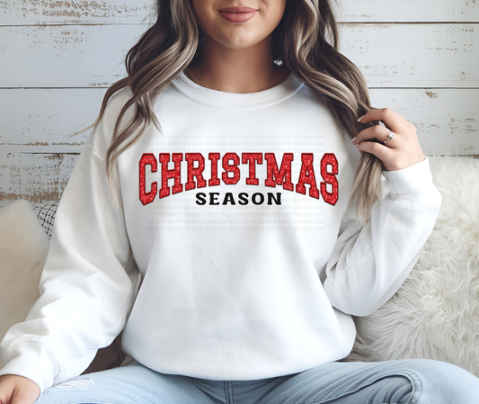 Christmas Season Arc Red Faux Embroidery Sequins