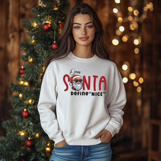 Dear Santa Define Nice - Santa Head