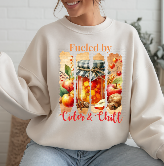 Fueled by Cider and Chill Brushstroke