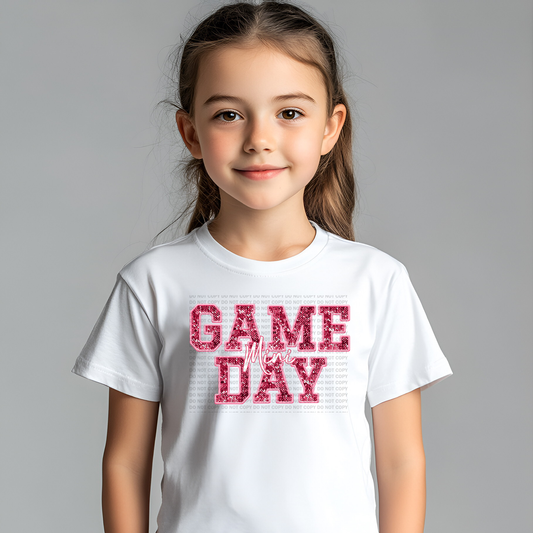 Game Day Mini Faux Embroidery Sequins Pink