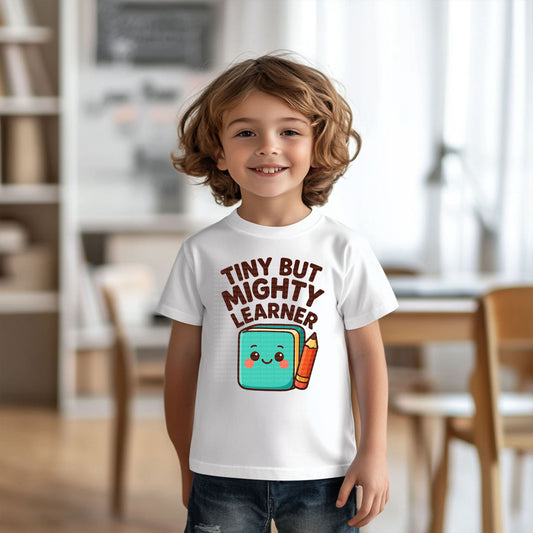 Tiny But Mighty Learner With Pencil And Book Dark Font