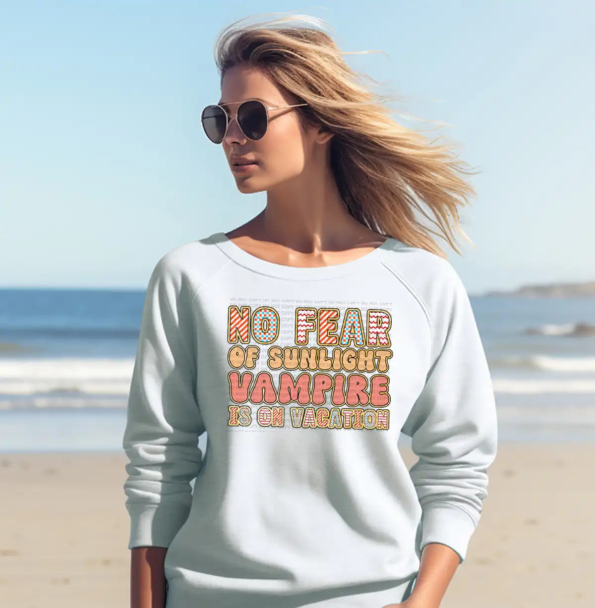No Fear Of Sunlight Vampire Is On Vacation Checkered Zigzag Plaid Text