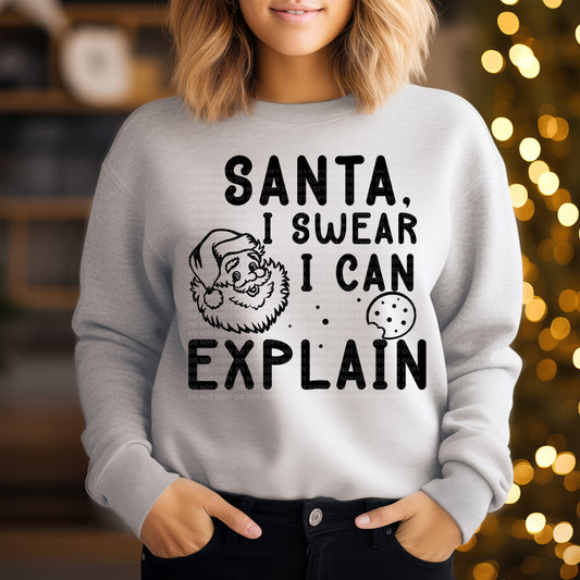 Santa I Swear I Can Explain Santa Head Black