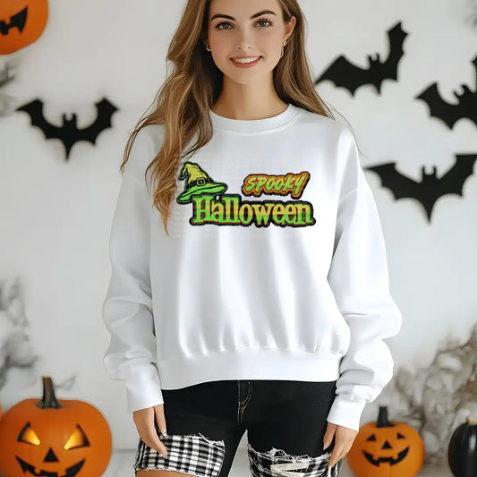 Spooky Halloween Witch Hat Green Gradient