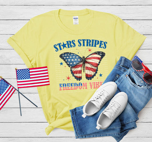 Stars Stripes Freedom Vibes Butterfly