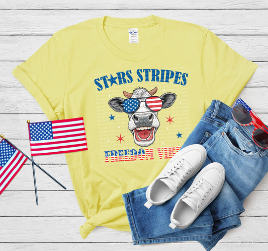 Stars Stripes Freedom Vibes Cow