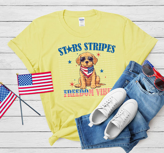 Stars Stripes Freedom Vibes Dog