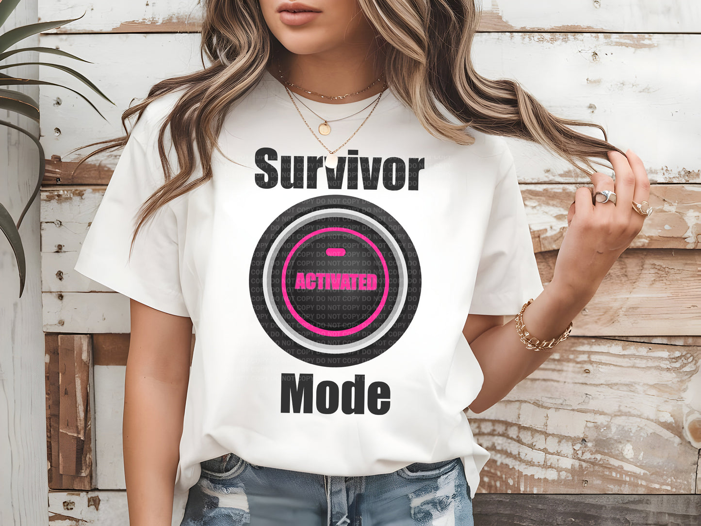 Survivor Mode Activated Push Button Black Text