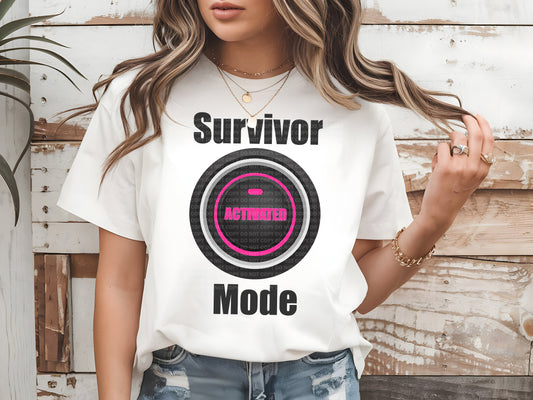 Survivor Mode Activated Push Button Black Text