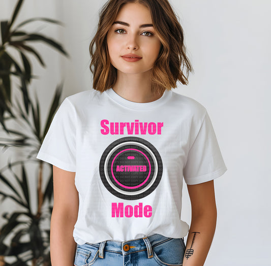 Survivor Mode Activated Push Button Pink Text