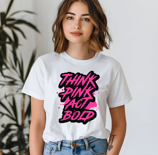 Think Pink Act Bold Brush Black Offset Pink Splatter