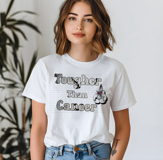 Tougher Than Cancer Cracked Stone Boxing Gloves Pink Bow
