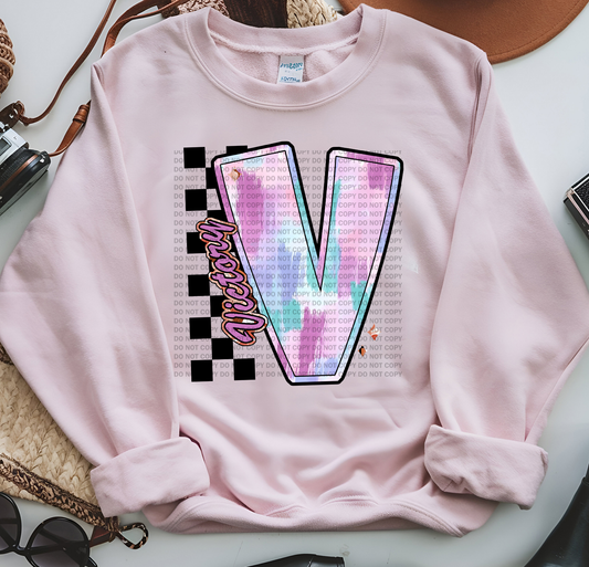 V For Victory Pastel Brushstroke Checker