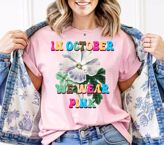 We Wear Pink 70s Flower Colorful Retro Groovy