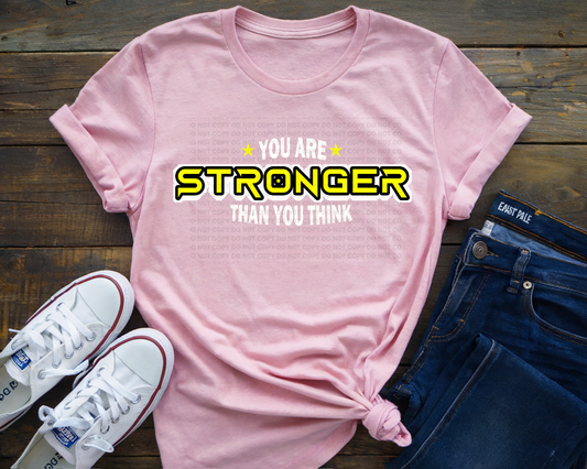 You Are Stronger Than You Think White Yellow Typography