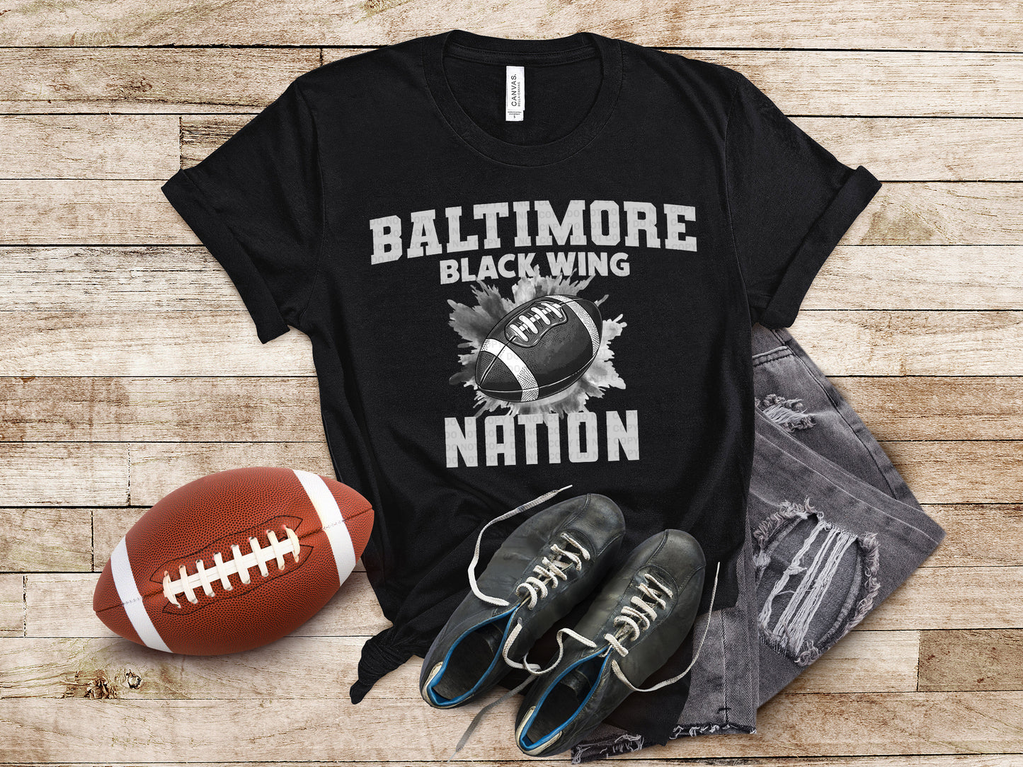 Baltimore Black Wing Nation Fan Phrase Football