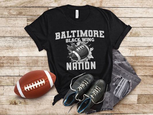 Baltimore Black Wing Nation Fan Phrase Football