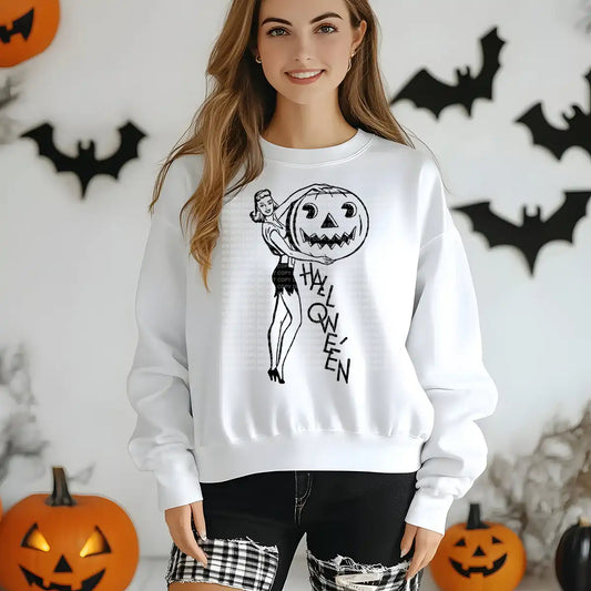 Halloween Lady Black Outline
