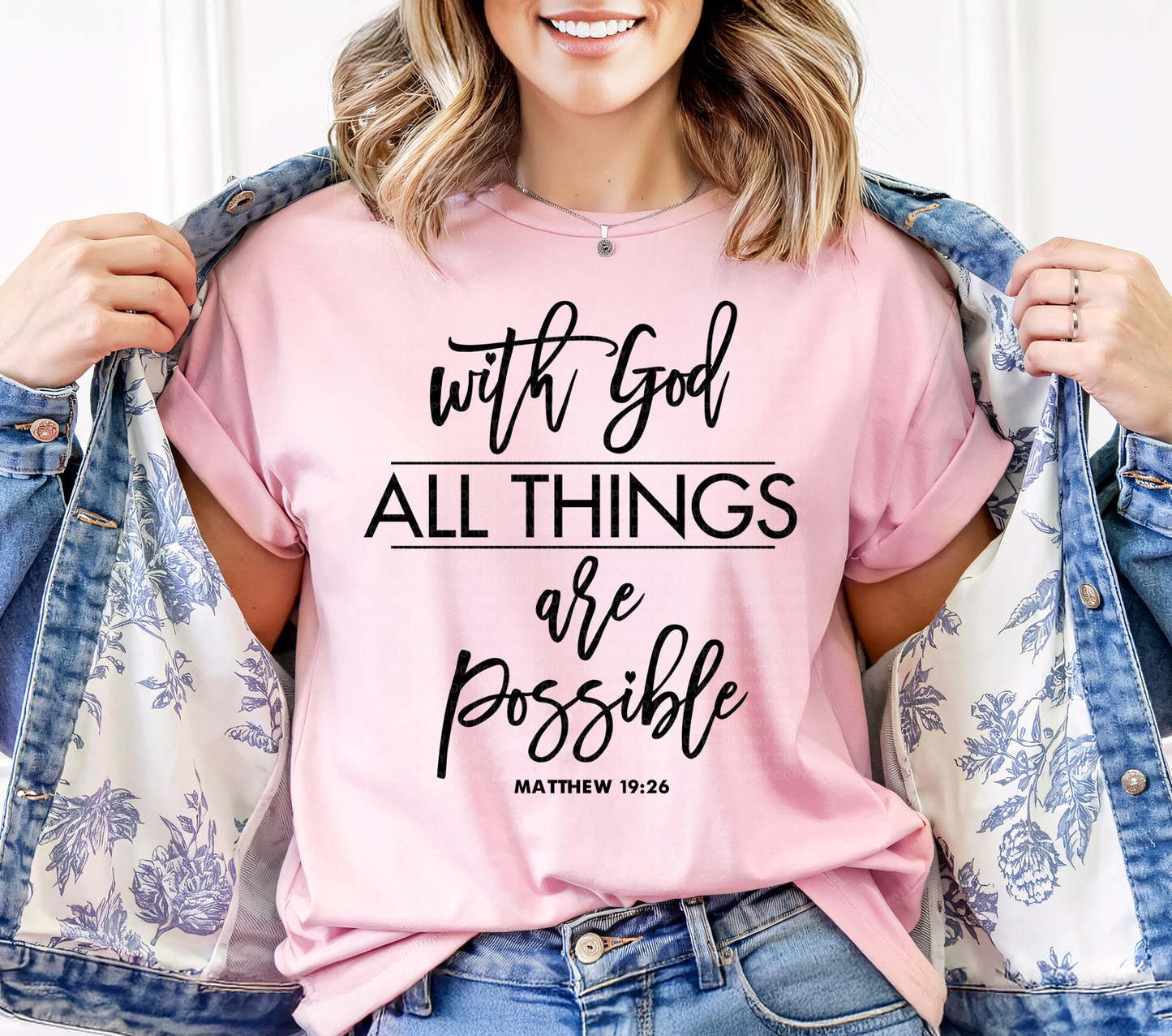 With God All Things Are Possible Matthew 19:26 Black Typography